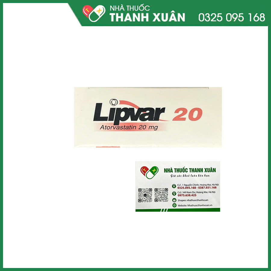 Lipvar 20mg điều trị giảm mỡ máu và dự phòng các biến cố tim mạch